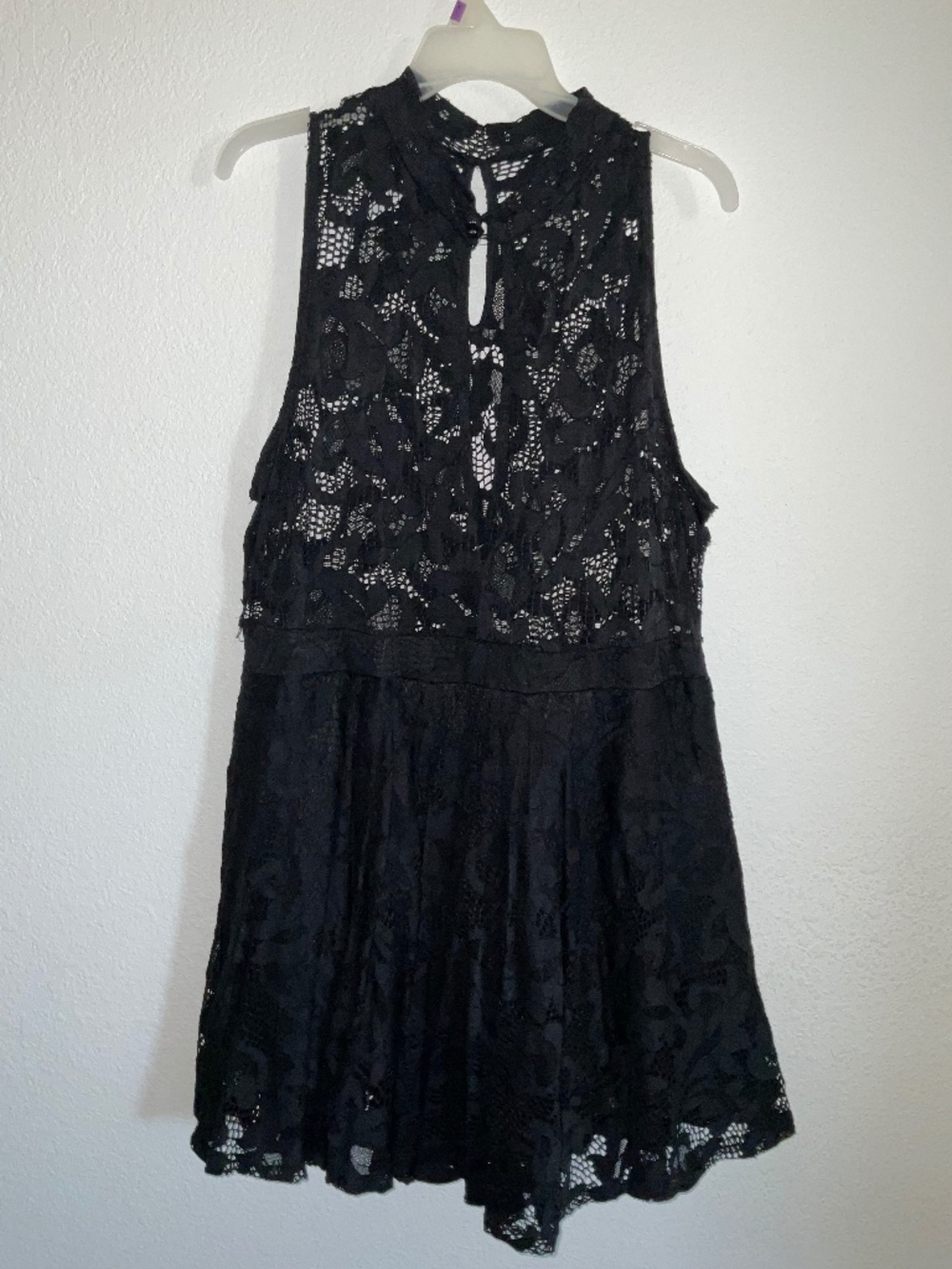 Women’s Black Plus-Sized Lace Babydoll Dress